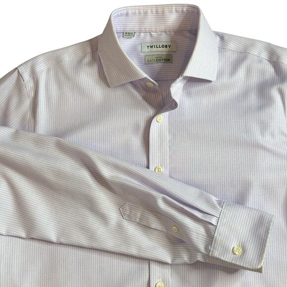 Twillory Non Iron Safe Cotton Tailored Fit Long Sleeve Dress Shirt Mens 16 36/37 - Picture 1 of 7